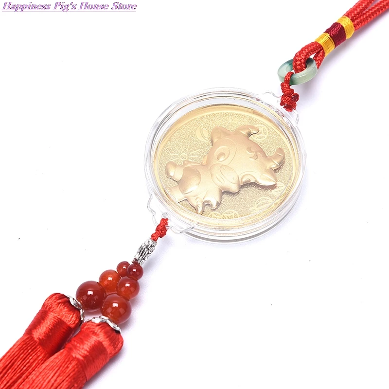 

Lucky 2021 Year of Ox Coin Commemorative Souvenir Tassels Pendant Decoration