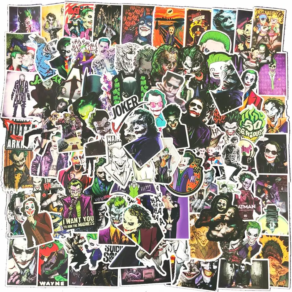 100 шт клоун аниме мультфильм Джокер Стиль стикер ноутбук мотоцикл скейтборд