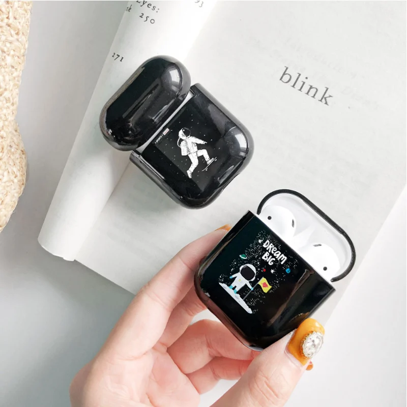 Мультяшные милые Air Pods чехол для Apple airpods чехол Роскошный Космос астронавт Bluetooth наушники чехол для Airpods наушники Жесткий