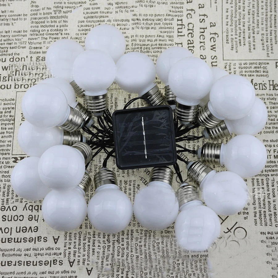 

Thrisdar 10 20LED Solar Globe Ball String Light Outdoor Globe Solar Patio Garden Fairy String Light Party Wedding Pedant Garland