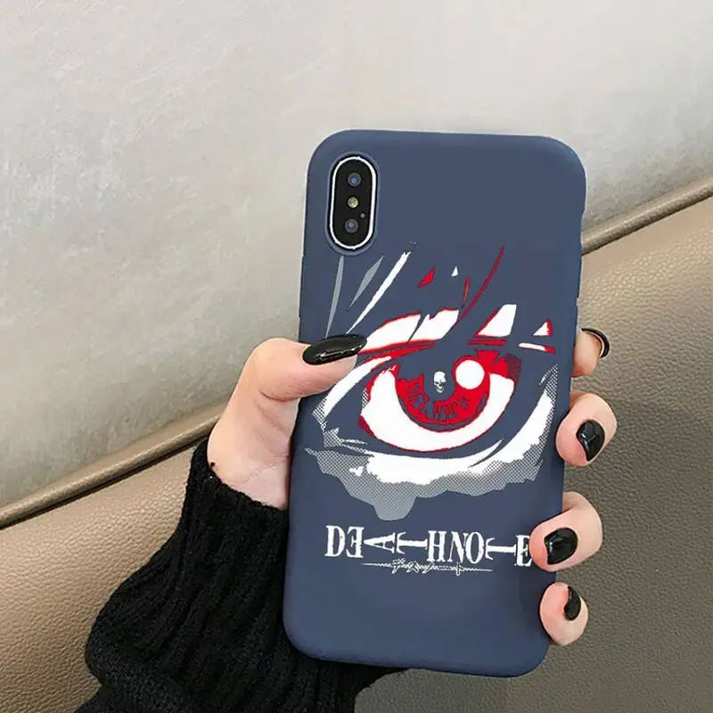 anime death note phone case for iphone 12 mini 11 pro xs max x xr 7 8 6 plus candy color blue soft silicone cover free global shipping