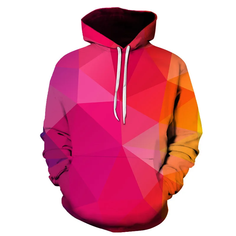 Толстовки с 3D принтом и геометрическим узором спортивный костюм в стиле хип хоп