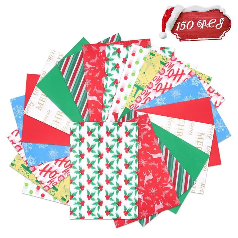 

STOBOK 150pcs Christmas Tissue Paper Assortment Wrapper Paper Sheets for Holiday Festival Gift Flower Packaging