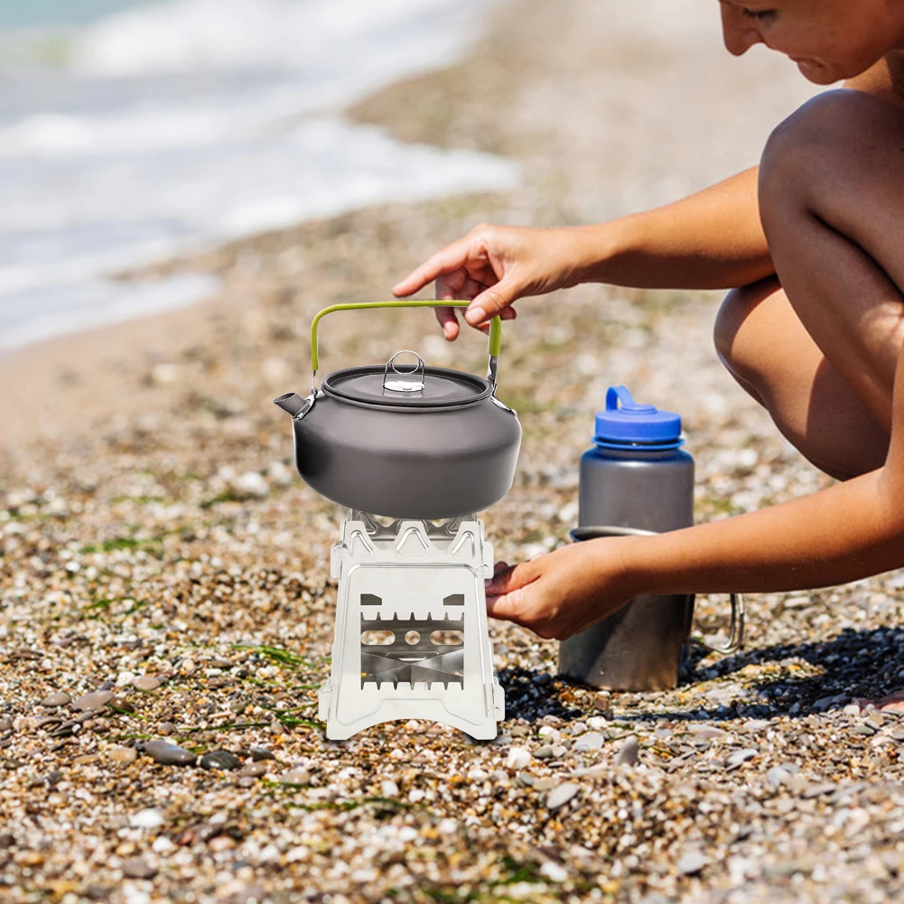 Туристическая плита из нержавеющей стали портативная дровяная плитка для