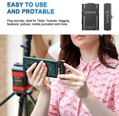 

BOYA by-WM4 PRO-K5 2.4G Wireless Microphone System (Transmitter + Receiver) with Type-C Interface Receiver