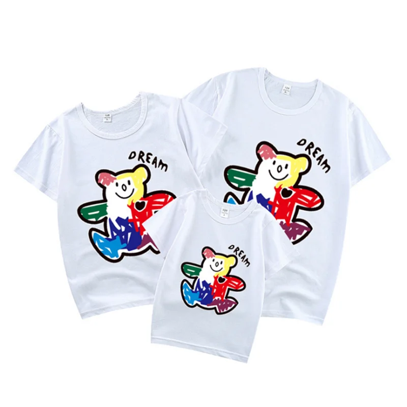 Для папы мамы и дочери футболка для сына семьи Mtaching комплекты одежды с короткими