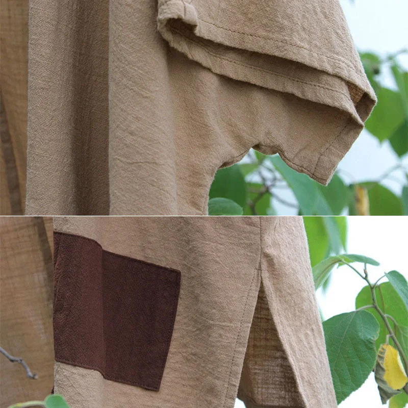 

NINI WONDERLAND 2021 Summer Patchwork Cotton Linen Cardigan Coat Women Short Sleeve V Neck Casual Jacket Mori Girls Loose Tops