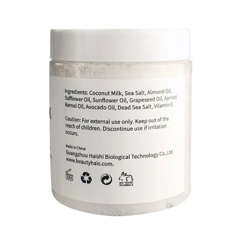 

Новинка 2021 года, кокосовое молоко, эфирное масло, скраб для тела, лица, отшелушивающие черные точки, морская соль Natur