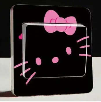 1 шт. последняя идея Красного котенка hello Kitty переключатель наклейки s домашний сладкий домашний настенный стикер переключатель - Цвет: Серый
