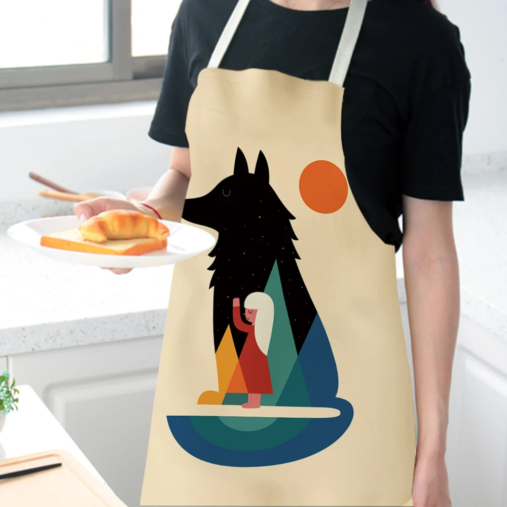 FYMX Kitchen Apron Cartoon Characters And Animals Play Games Parent-child Party Cooking Baking Supplies | Дом и сад
