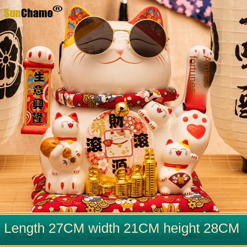 

Lucky Cat Decoration Shop Opening Front Desk Home Living Room Cashier Savings Bank Office Creative Gift Shaking Hand