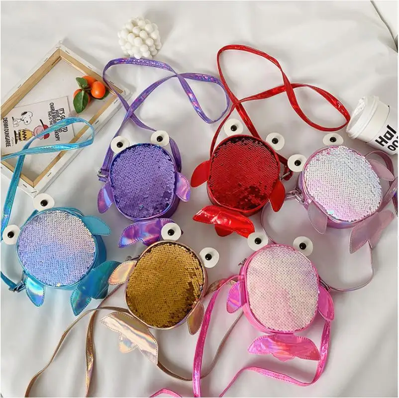 Маленькие сумки через плечо кошелек милая сумка с золотой рыбкой и блестками