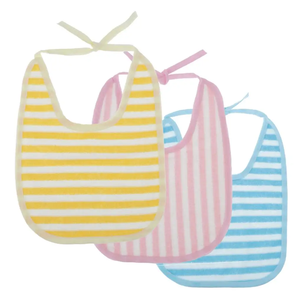 

5 Pcs Waterproof Eating Bibs - Striped Toddlers Bibs, Washable Mealtime Protector Apron for Adults Senior - 29cm/11.4inch Long