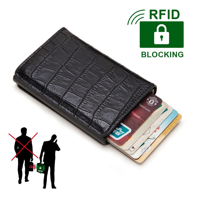 Кошелек мужской металлический с Rfid-блокировкой для ID кредитных карт держатель