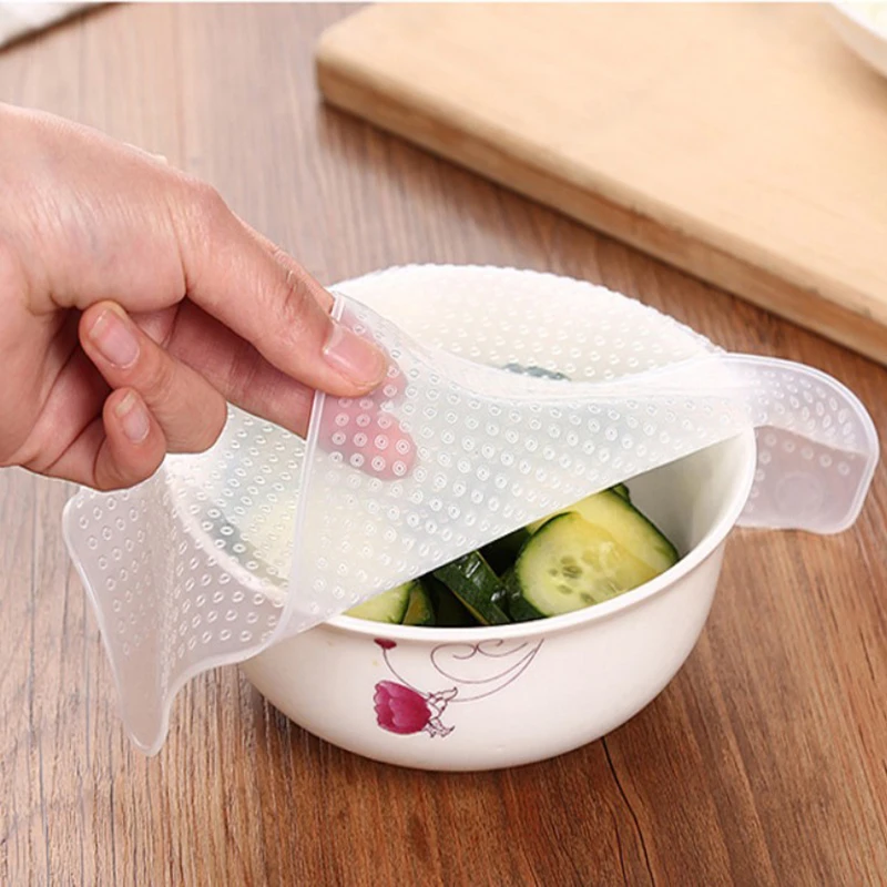 4 шт./лот силиконовая крышка для чаши Zero Waste Food Wrap многоразовые кухонные