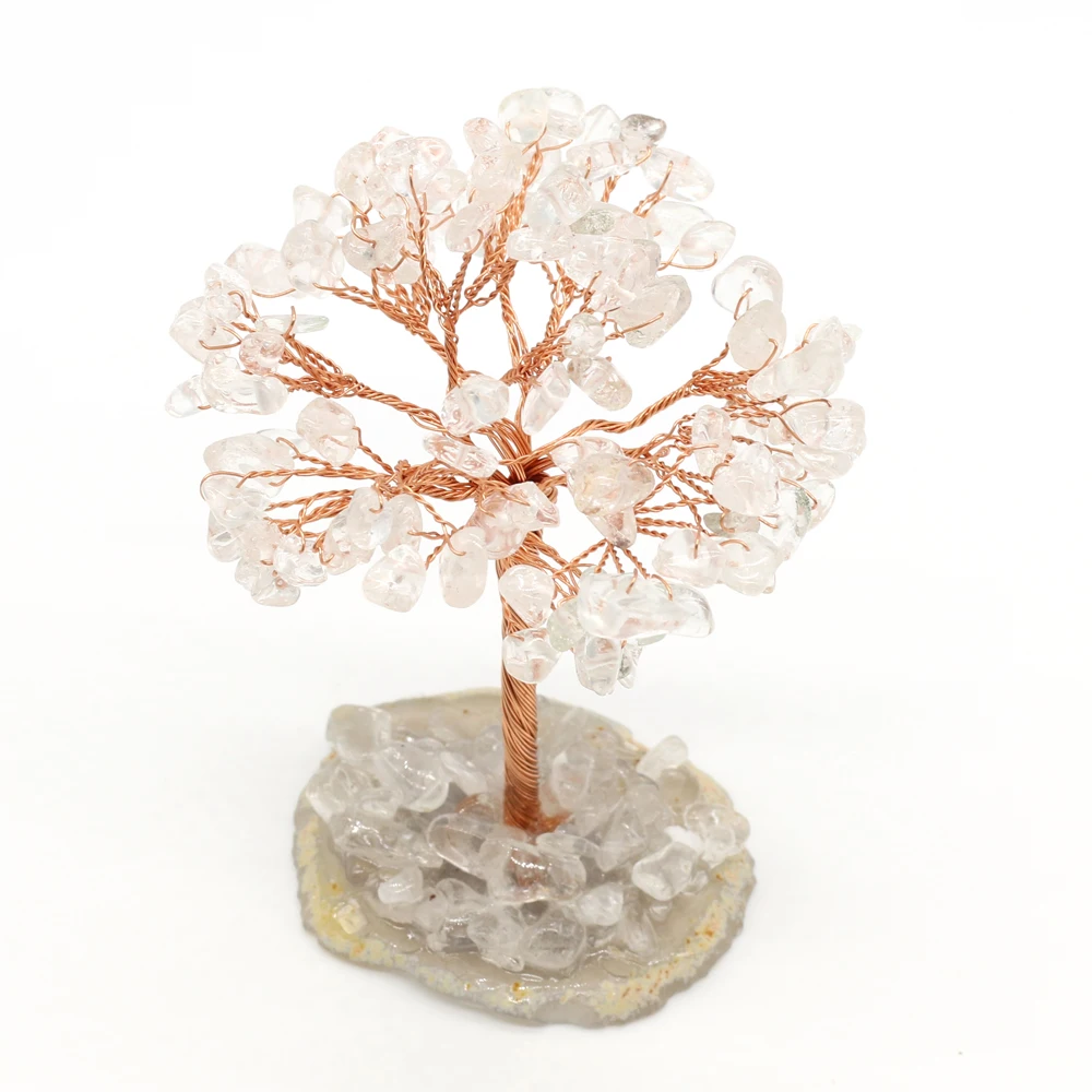 

Natural Semi-precious Stone Home Furnishing Articles Tree of Life Clear Quartz for DIY Handmade Home Decoration