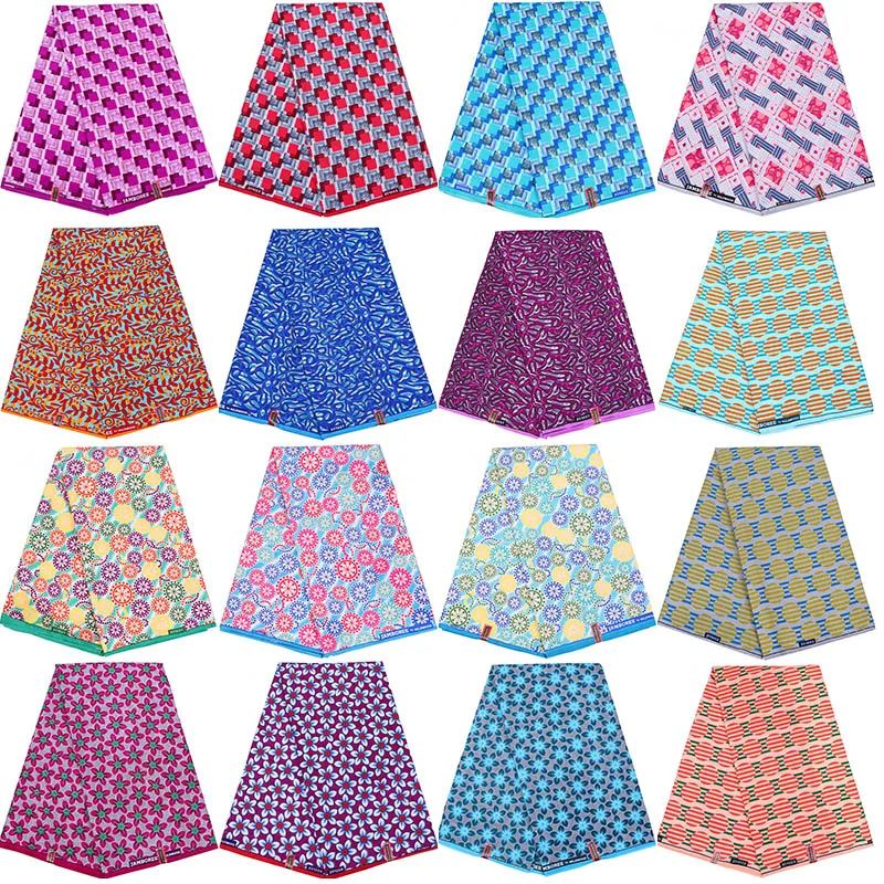 

BintaRealWax Africain Fabric 100% Polyester Batik Kente Pattern Ankara Fabric Nigerian Wholesale Fabric for Sewing Dresses Z011