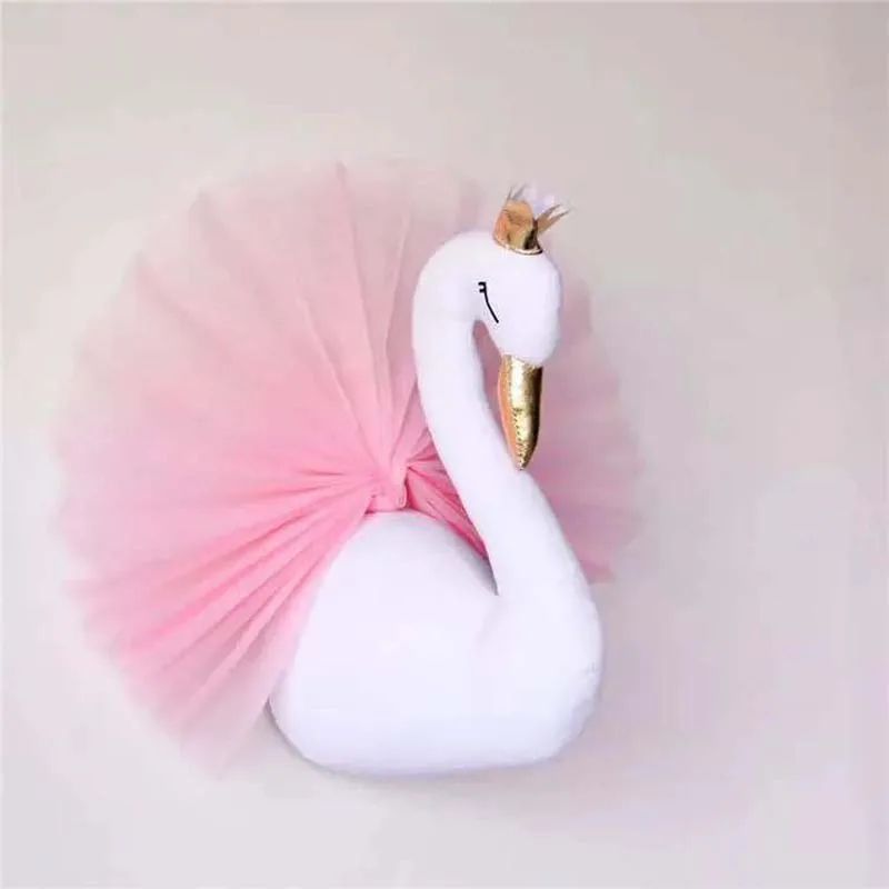 

Kids Room Decoration 3D Animal Heads Swan Wall Hanging Decor For Children Room Nursery Room Decoration Soft Install Game House