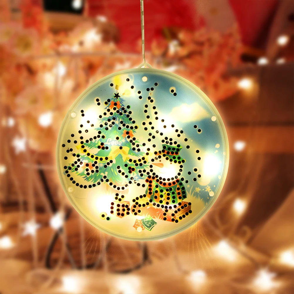 Рождественский светодиодный светильник сделай сам Алмазная мозаика рукоделие