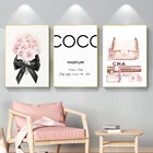 Роскошные модные постеры, Картина на холсте с духами, искусство на стене, цветочные принты, модные настенные картины для гостиной, домашний декор