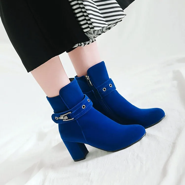 Женские ботильоны с ремешком и пряжкой на молнии сбоку | Обувь