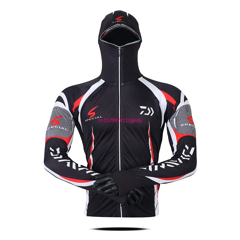 

Daiwa Clothes Sun Protection Face Neck Fishing Shirt Jacket Ice Silk Quick Dry Sports Clothing Anti-uv Breathable Fishing Hooded