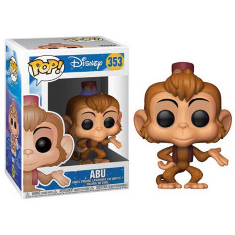 Abu With Box Funko Pop Aladdin фигурка Abu Parrot Iago Prince Ali Genie с лампой оригинальные коллекционные игрушки 10 см - Цвет: Abu With Box