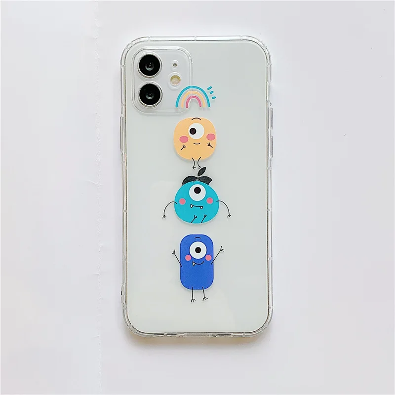 

Transparent little monster phone case is suitable for iPhone11 12Pro Max mini X XR XSMax 8 7PluS anti-fall protective back cover