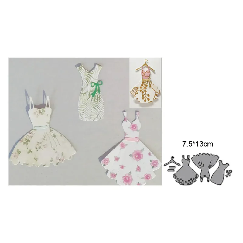 

Wedding Dress Metal Cutting Dies Cut Die Mold Scrapbooking dies Decoration Paper Craft Embossing Dies New For 2021 Stencils dies