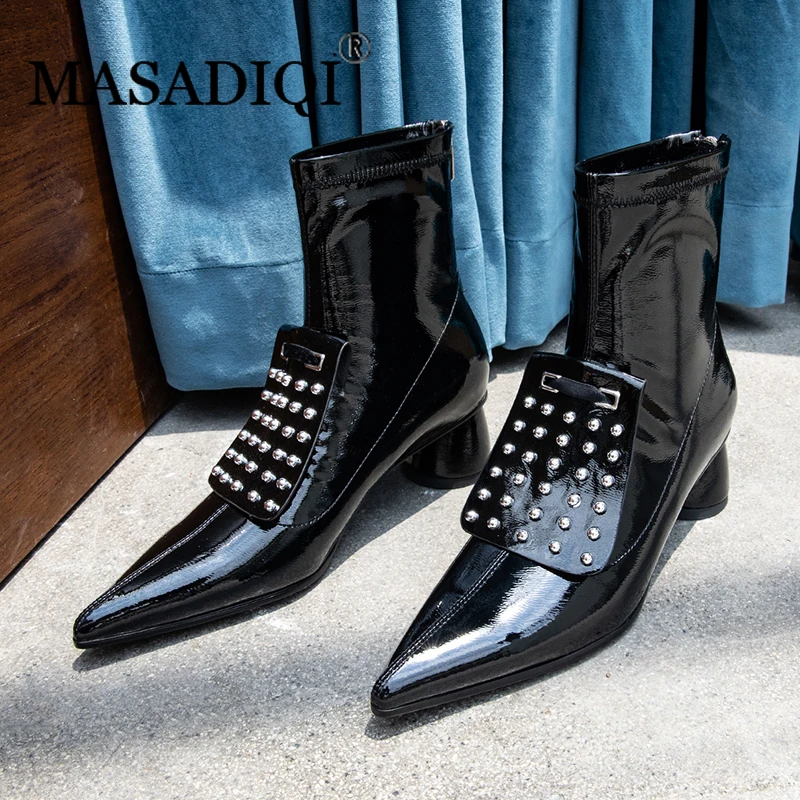 MASADIQI/Женские Ботинки martin женские рыцарские сапоги из натуральной кожи