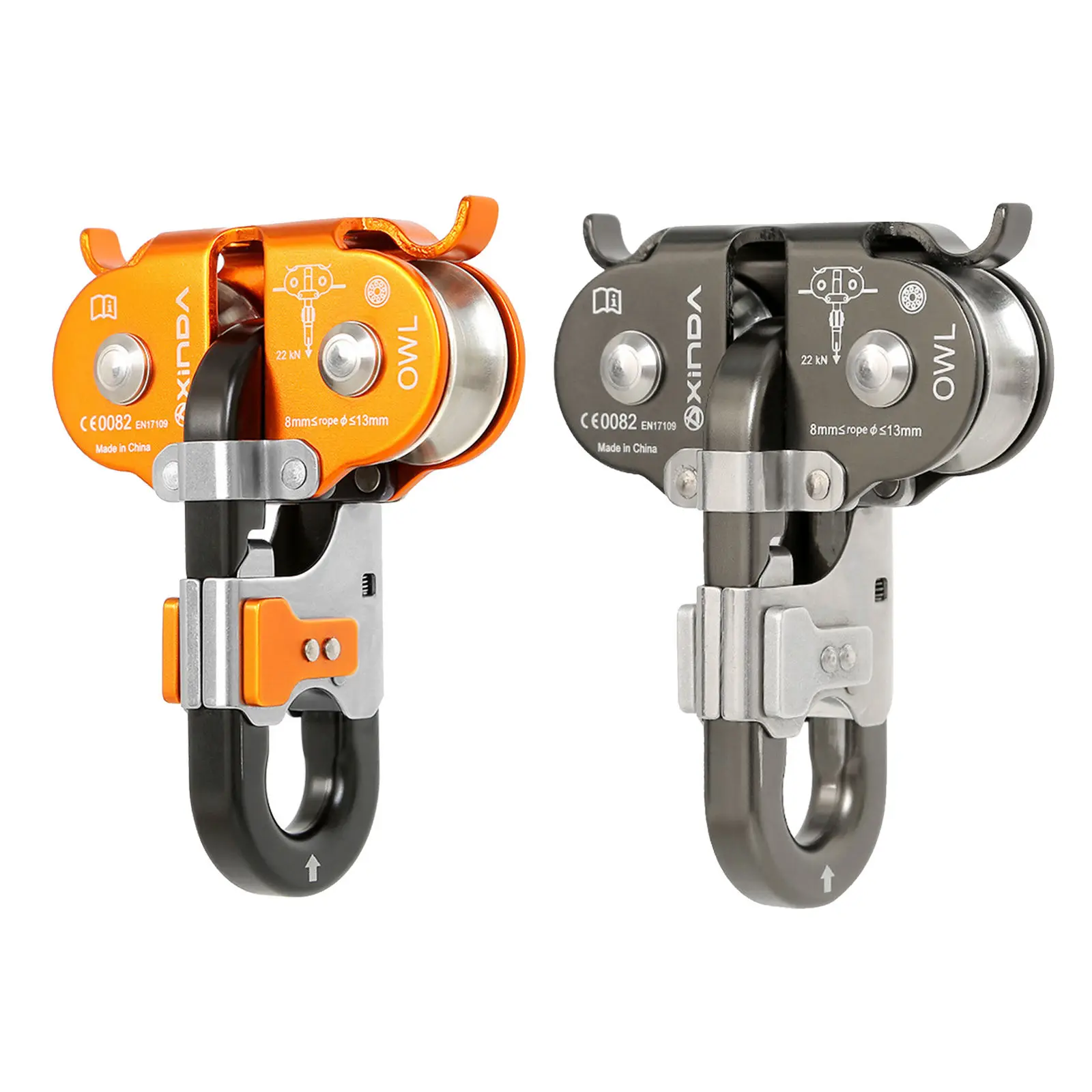 

22KN скалолазание на молнии кабель скоростной двойной шкив для буксировки грузовика альпинизма скейтбординга уличных поездок