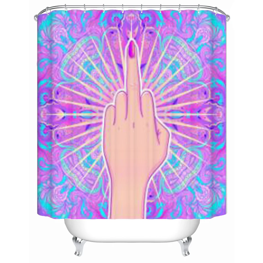 

Ручная демонстрация, занавеска для душа с изображением Мандалы На среднем пальце, красивая винтажная занавеска из искусственной кожи, зана...