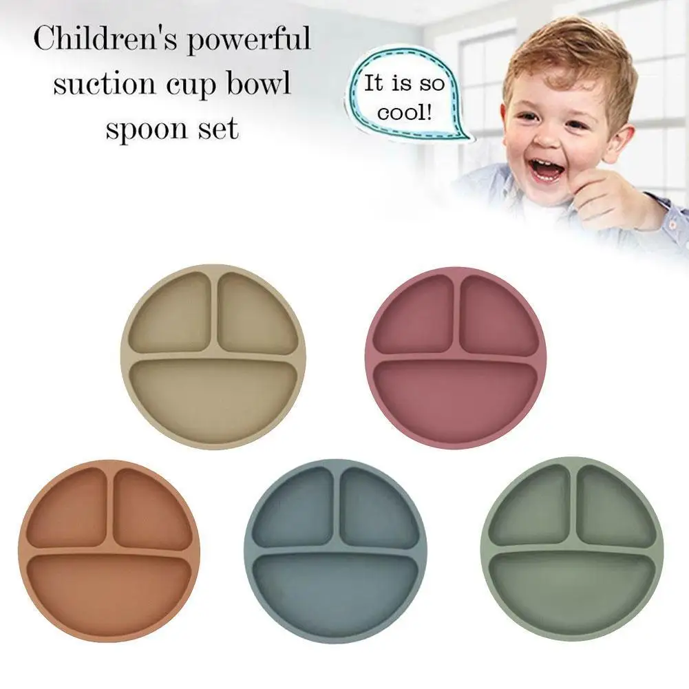

Baby Safe Silicone Dining Plate Cute Cartoon Children Dishes Suction Toddle Training Tableware Kids Feeding Bowls