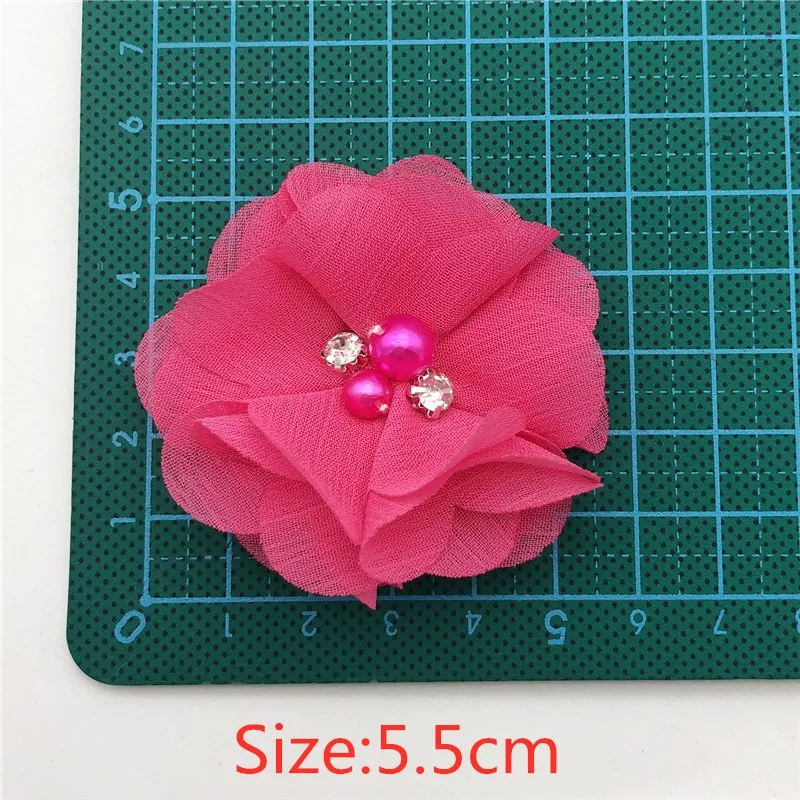 5 шт. вышивка бисером и стразы искусственная ткань 3d Роза ручная работа цветок для