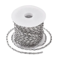 5mroll 304 stainless steel unwelded box chains textured cable chains for jewelry making diy bracelet necklace accessories