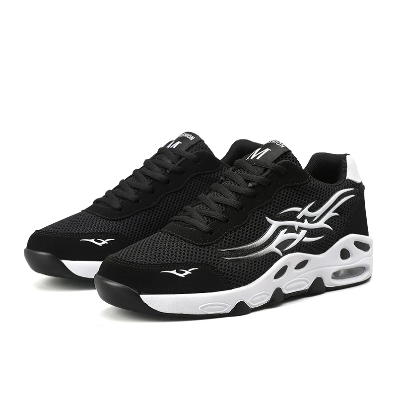 Black white Air 90 кроссовки с подушками, мужские сетчатые дышащие кроссовки, нескользящая спортивная обувь, конкурентоспособная спортивная обувь, zapatillas hombre Deportiva - Цвет: Black white