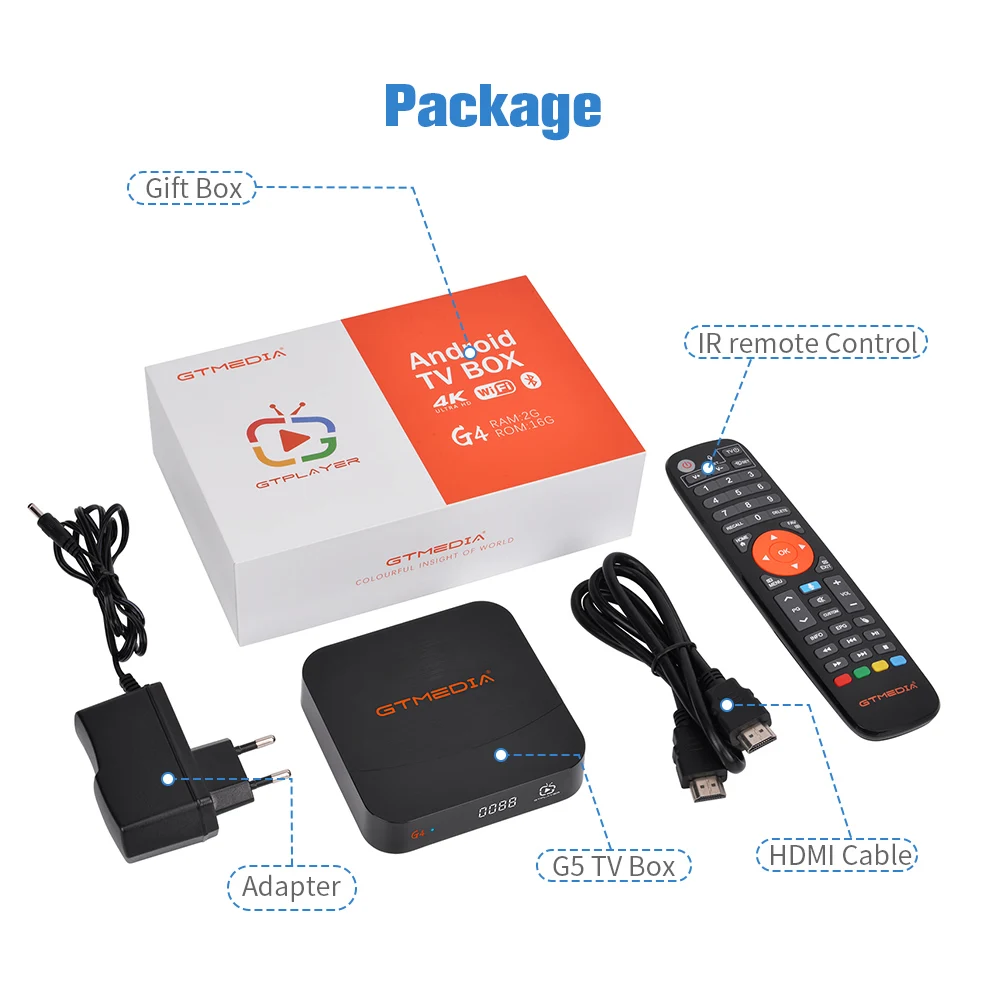 

GTmedia G4 S905W 2GB 16GB Wireless Remote Control 4K Android 9.0 TV BOX Support 4K IPTV Xtream Stalker