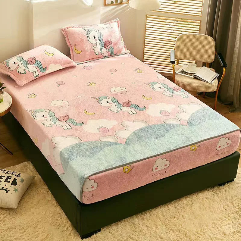 JUSTCHIC 1 шт. бархатные простыни для кровати с рисунком снежинки зимние плотные