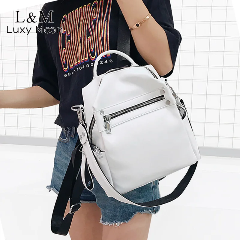 Рюкзак из мягкой кожи для женщин многофункциональная сумка на плечо школьные