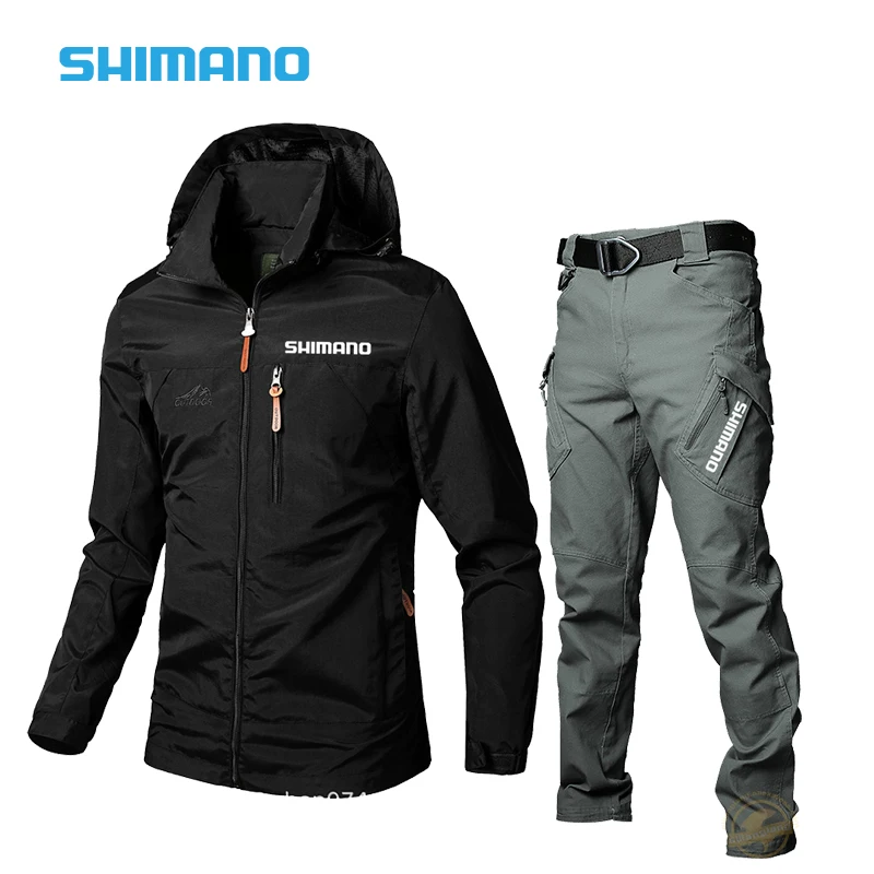 

New Men Fishing Suit Men Autumn Winter SHIMANO Fishing Clothing Hooded Sports Hiking Fishing Jacket Outdoor Clothes Fishing Wear
