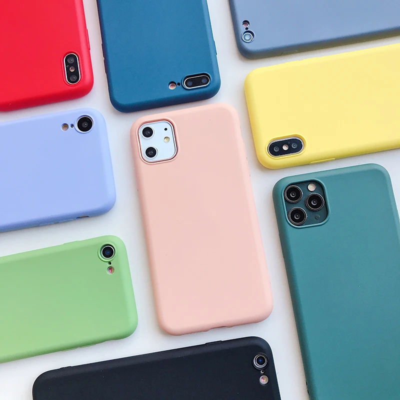 Роскошный ТПУ цветной чехол для телефона для iPhone 11 Pro 8 Plus 7 6 6S X XS Max XR противоударный матовый Мягкий силиконовый чехол-накладка