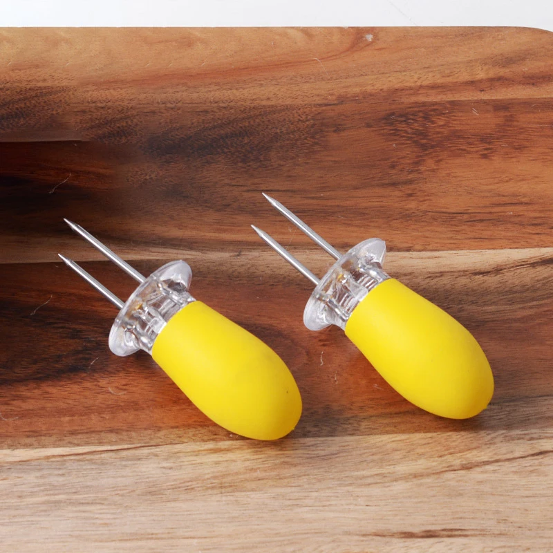 4 пары нержавеющей стали барбекю держатели кукурузы вилки|Держатели для