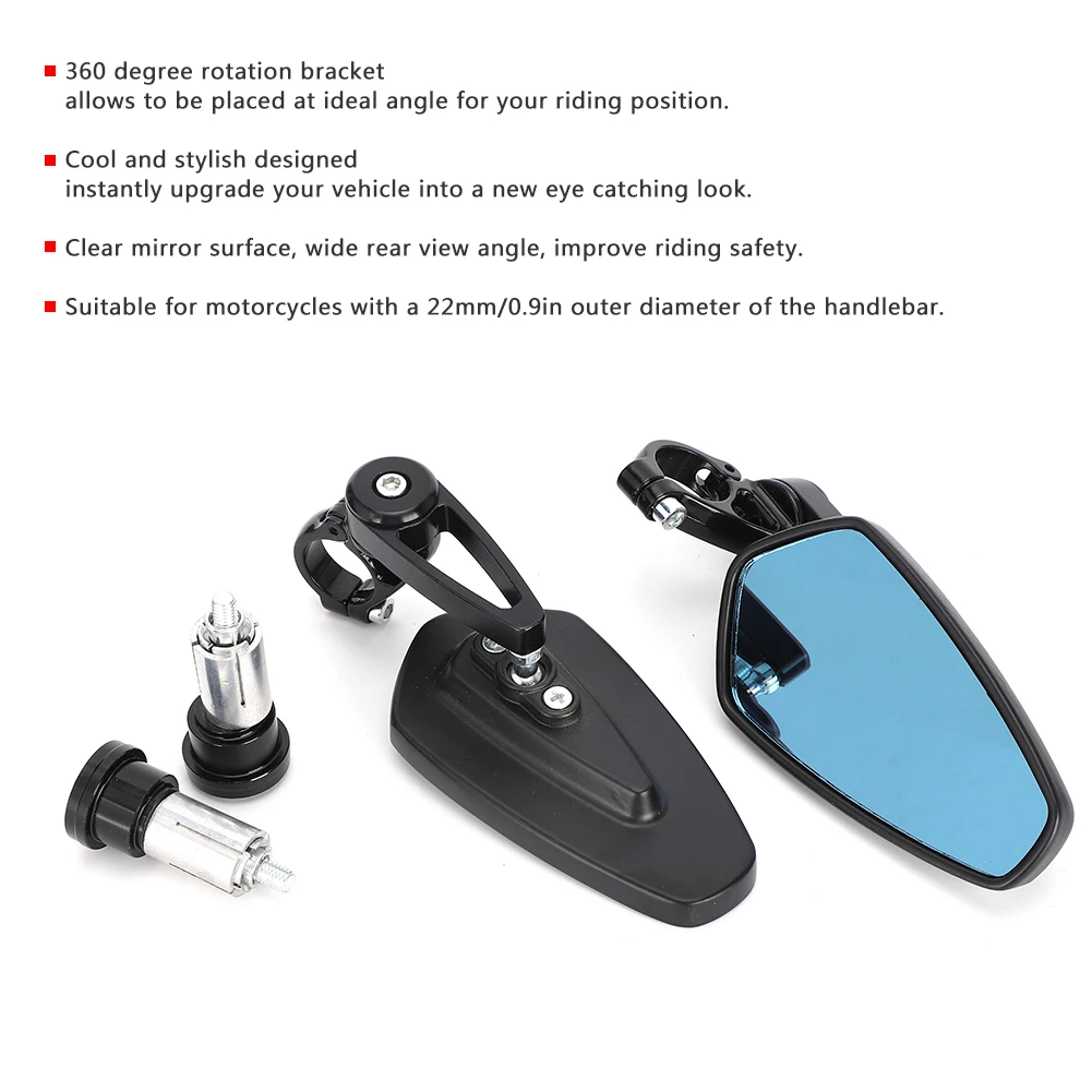 Боковые зеркала на Руль 7/8 дюймов алюминиевый сплав вращение 360 градусов