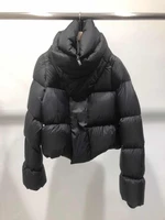 niche trend 21 autumn and winter new scarf collar white duck down short black wild casual down jacket female ins