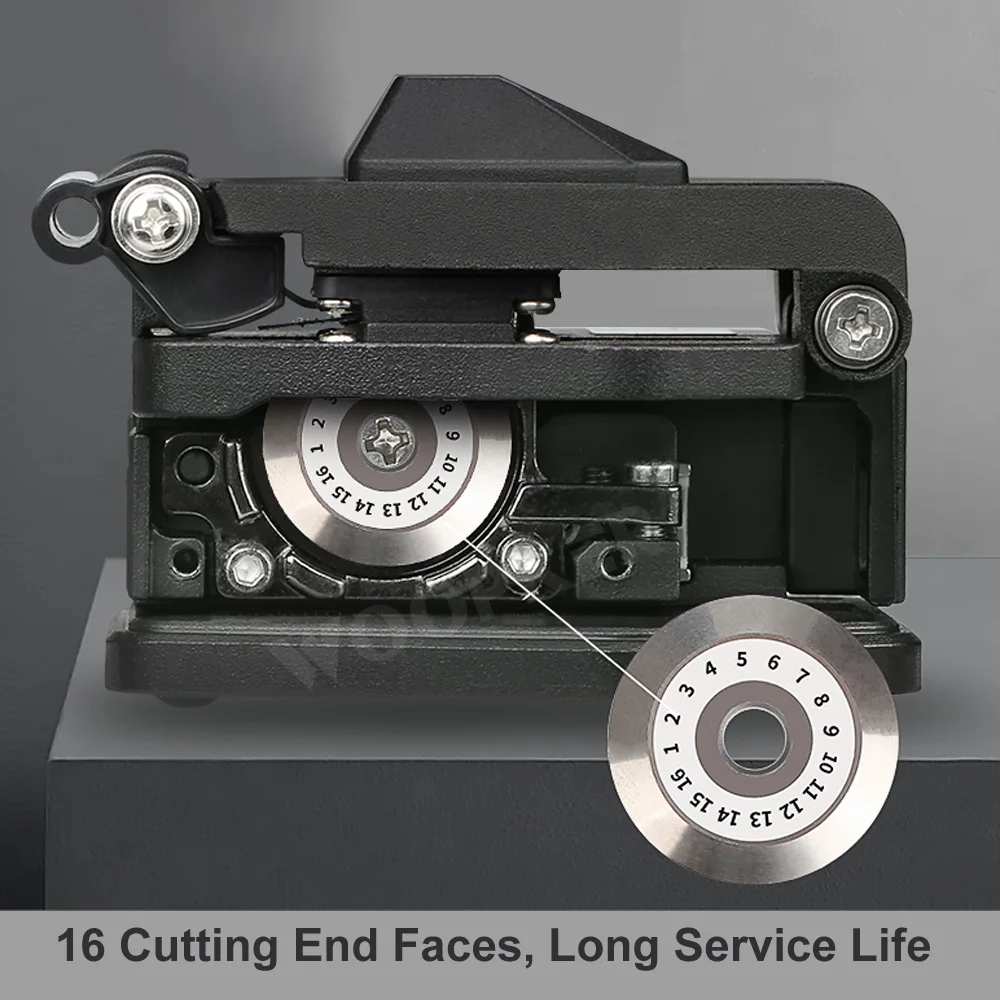 Ceny Z Włókien, O Wysokiej Dokładności Cleaver AUA 6C FTTH Topi Się łączenia Na Zimno światłowodowe Narzędzia Tnące Z 16 Twarzy Ostrze