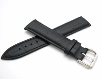 carlywet 12 14 16 18 20 22 24mm real calf leather black classic alligator grain watch band strap belt for seiko tudor rolex iwc