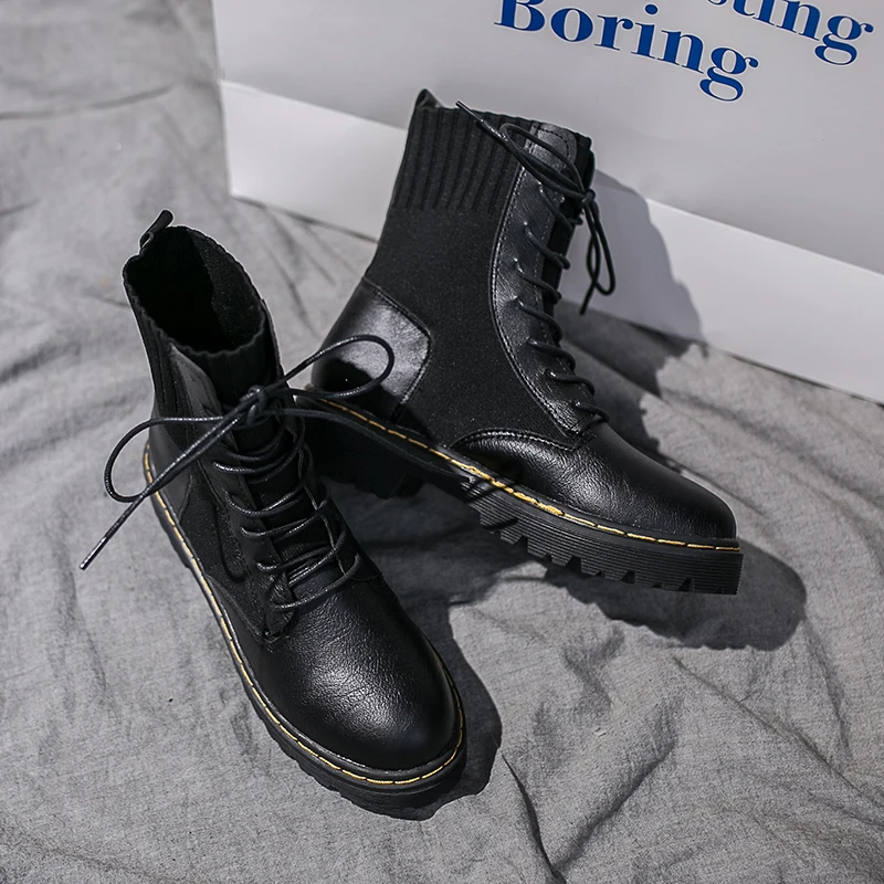 Осенне-зимние женские ботильоны из искусственной кожи женская обувь Женские