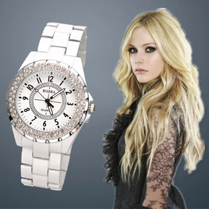 Rosra Watches Luxury Women Watches Ladies Watches Crystal Watches Women White Female Watch Casual Watches Clock dames horloges