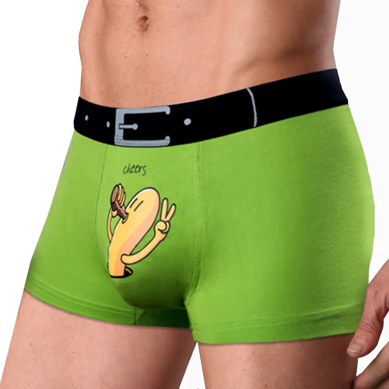 Забавное нижнее белье мужские боксеры из обработанной вискозы с изображением
