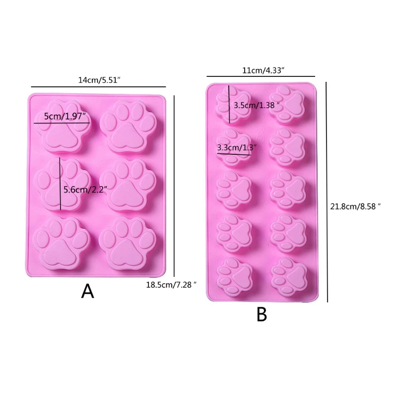 

Cat Paw Footprint Epoxy Resin Silicone Mold Reusable Candy Silicone Tray Easy to Clean Suitable for Microwave Refrigerator Oven